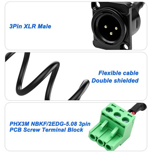 MEIRIYFA D-Type XLR 3Pin Male to 3Pin Phoenix 5.08mm Cable in Saudi Arabia