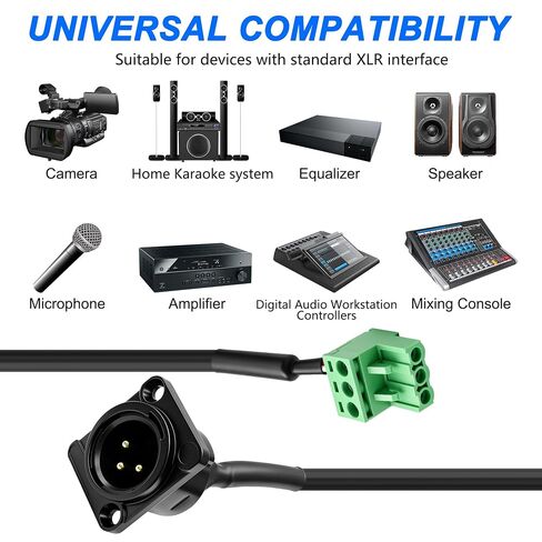 MEIRIYFA D-Type XLR 3Pin Male to 3Pin Phoenix 5.08mm Cable in Saudi Arabia