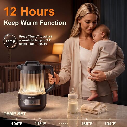 TOPWIT 1.6L Smart Glass Electric Kettle with Temperature Control in Kuwait