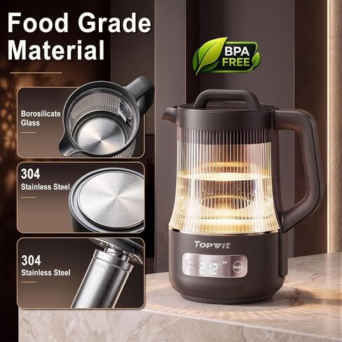 TOPWIT 1.6L Smart Glass Electric Kettle with Temperature Control in Kuwait