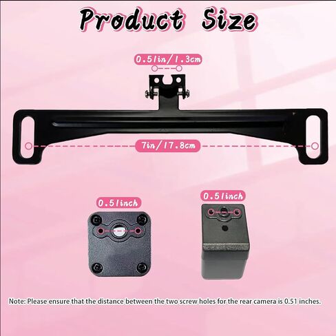 HAIOLORPRO Backup Camera License Plate Mount 2PCS, No-Drill Universal Car Rear View Camera License Plate Bracket, 170° Adjustable Rear View Camera Compatible with Sedan, SUV, Truck in Saudi Arabia