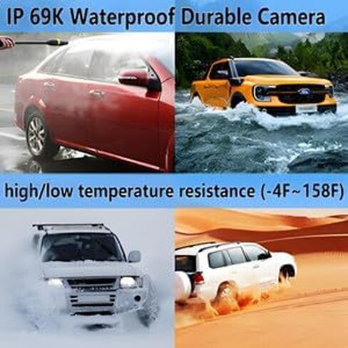 YIMU Backup Camera Vehicle Reversing for Car/SUV/Pickup/Truck/Van/RV/Trailer Single Power Rear View System Driving/Reversing Use IP69 Waterproof Night Vision License Plate Frame Backup Camera in Kuwait