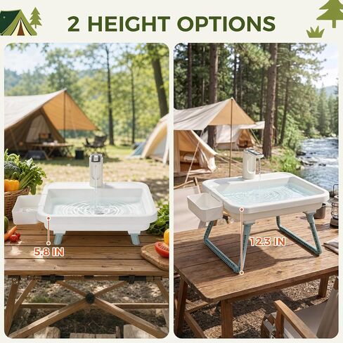 Outdoor Portable Sink for Camping with 2 Foldable Buckets & Faucet in Kuwait