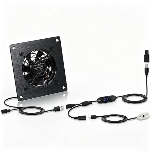 4-Inch 80mm Temperature Controlled Fan IPX5 USB 5V/DC 12V AV Cabinet in Kuwait