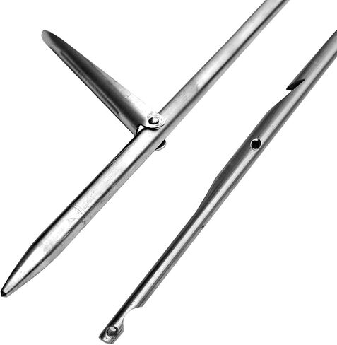 SPEARFISHING WORLD Spear Shaft for Euro Mech Notched Spearguns Stainless-Steel 7mm / 9/32" Diameter with Stainless 3" Barb/Flopper & Sharp Rock-Point Spear Tip in Kuwait