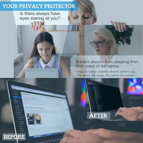 Laptop Privacy Screen 14 in, FILMEXT Privacy Protection Filter for Laptop 14"Asus/ 14"Acer/14"HP/14"Dell/14"Toshiba 16:9, Anti-Spy,Anti-Glare,Blocks 99% UV & Blue Light -Matte Privacy Screen Protector in Kuwait