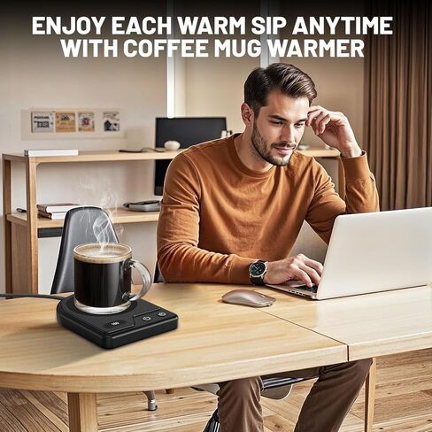 Mug Warmer,Coffee Mug Warmer with 3 Adjustable Temperature Settings,Coffee Warmer with 2-12H Auto Shutoff Functions,Easy to Clean Mug Heater for Desk,Grandma Gifts for Mothers Day in Kuwait