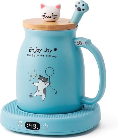 Coffee Mug Warmer Cat Mug Set Electric Smart Heated Cup Wax Warmer for Desk in Kuwait