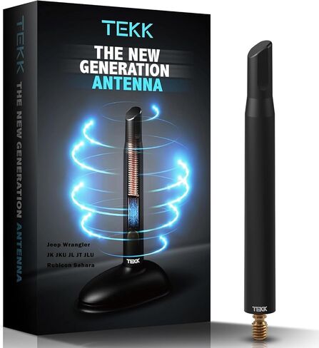 TEKK Short Antenna Compatible with Jeep Wrangler/JK/JKU/JL/JT/JLU/Rubicon/Sahara / 2007-2026 Designed for Optimized FM/AM Reception / 4.8 Inches in Kuwait
