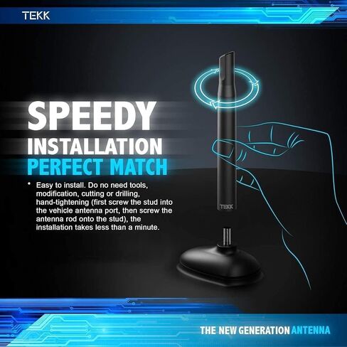 TEKK Short Antenna Compatible with Jeep Wrangler/JK/JKU/JL/JT/JLU/Rubicon/Sahara / 2007-2026 Designed for Optimized FM/AM Reception / 4.8 Inches in Kuwait