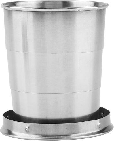 Omabeta Cup, SilverGlasses Portable Outdoor Stainless Steel Folding Cup Mini Lightweight Reusable Mugs with Keychain for Traveling, Camping, Picnic(150ml) in Saudi Arabia
