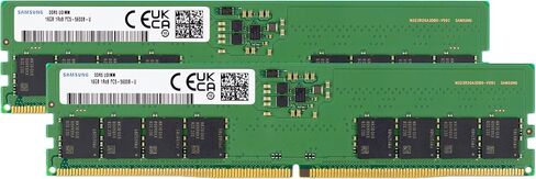 سامسونج 32 جيجابايت (2 × 16 جيجابايت) DDR5 5600 ميجا هرتز PC5-44800 CL46 UDIMM 1Rx8 رتبة واحدة 1.1 فولت غير ECC DIMM 288-Pin ذاكرة وصول عشوائي للكمبيوتر المكتبي in Kuwait