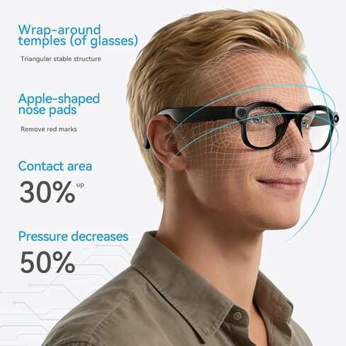 AI Smart Glasses with Camera, HD Video Recording, Real-Time Translation up to 139 Languages, Voice Assistant, Open-Ear Audio,for Travel, Sports & Daily Use in Saudi Arabia