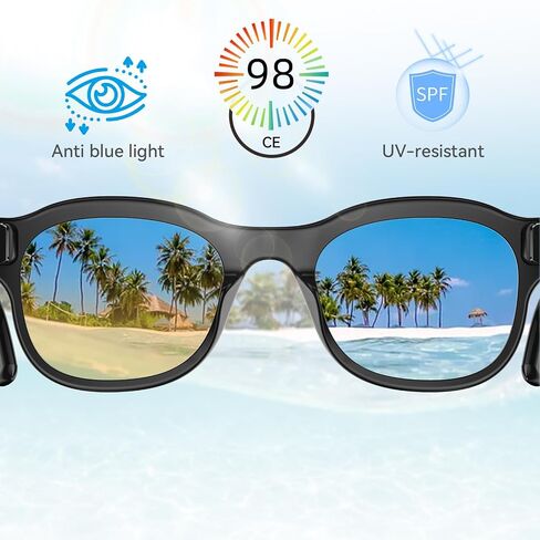 AI Smart Glasses with Camera, HD Video Recording, Real-Time Translation up to 139 Languages, Voice Assistant, Open-Ear Audio,for Travel, Sports & Daily Use in Saudi Arabia