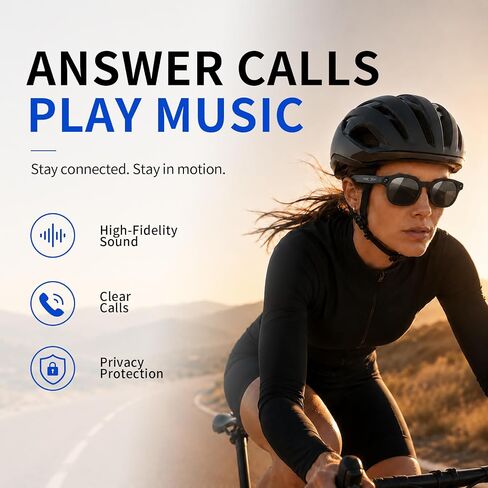 AI Smart Glasses with 8MP Camera – 4K Video Recording Real-Time Translation | Open Ear Bluetooth Glasses for Men Women, Type-C & Reverse Charging, AI Voice Control, Outdoor Sports Cycling in Saudi Arabia