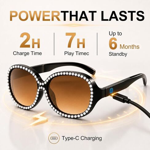 Smart Glasses for Women, Touch Control, Voice Assistant, 7H Playtime in Saudi Arabia