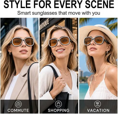Smart Glasses for Women, Touch Control, Voice Assistant, 7H Playtime in Saudi Arabia