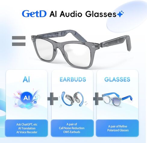 نظارات GetD AI، نظارات ذكية مدعومة بـ ChatGPT، ترجمة فورية بالذكاء الاصطناعي in Kuwait