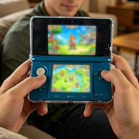 مجموعة ملحقات JDGPOKOO 4 في 1 لجهاز Nintendo 3DS، غطاء حماية شفاف لجهاز 3DS، طقمان من واقيات الشاشة وكابل شحن متوافق مع Nintendo 3DS فقط in Kuwait