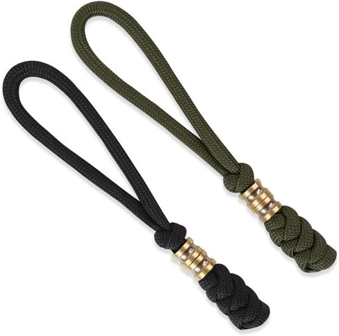 weryerker 2 Pack EDC Lanyards for Keychain & Knife, Paracord Lanyard with Brass Beads - for Flashlight & Outdoor Camping (Black) in Kuwait
