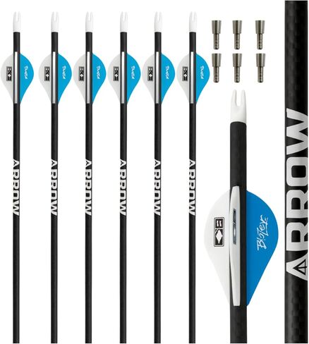 Tooth Of The Arrow - 0.166" | 4mm Hunting Arrows - 3k Carbon Rolled - Lighter, Faster, Durable - .003 Straightness - 300 and 350 Spine. Compound & Recurve Bow in Saudi Arabia