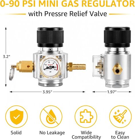 Mini Co2 Regulator 90 PSI Soda Keg Regulator TR21-4 Thread for Co2 Cylinder in Saudi Arabia