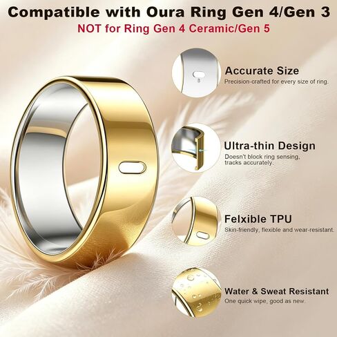 5 Pack TPU Cover Compatible for Oura Ring Gen 4/Gen 3 Protector-Size 9 in Kuwait