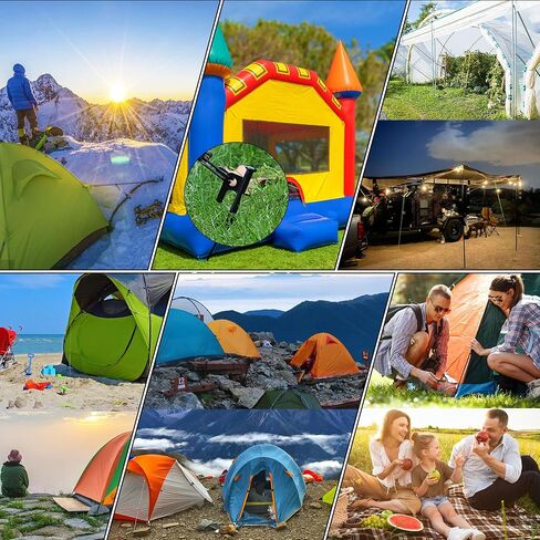 RIY Tent Stakes, 8Pcs Heavy Duty 12 Inch Steel Tent Stakes with 12 Inch Camping Hammer, Hiking Camping Kit Easy to Carry and Use in Kuwait