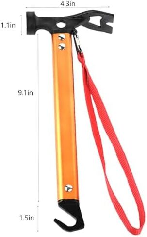 RIY Tent Stakes, 8Pcs Heavy Duty 12 Inch Steel Tent Stakes with 12 Inch Camping Hammer, Hiking Camping Kit Easy to Carry and Use in Kuwait