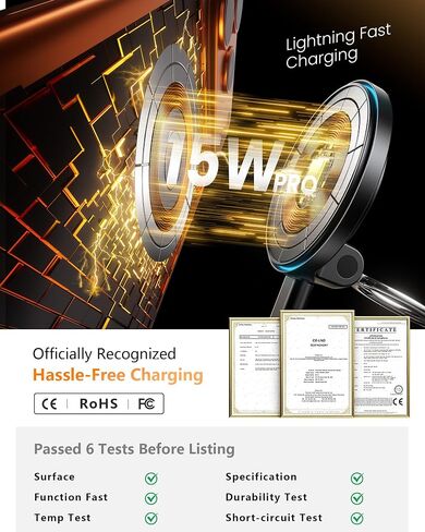 15W MagSafe Car Mount Charger, Vacuum Magnetic Phone Holders for Your Car in Kuwait