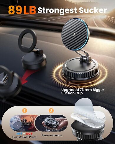 15W MagSafe Car Mount Charger, Vacuum Magnetic Phone Holders for Your Car in Kuwait