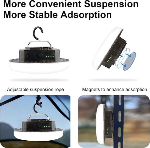 IODOO 4000LM Rechargeable Camping Light with Motion Sensor and Radar , Standby Time of 72 Hours Automatic Light Portable Camping Lantern 30W with Magnet , IPX5 Waterproof Tent Lights in Kuwait