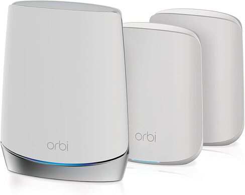 NETGEAR Orbi Whole Home Tri-Band Mesh WiFi 6 System (RBK653) – Router with 2 Satellite Extenders, Coverage Up to 6,000 Square Feet, 40 Devices, AX3000 (Up to 3Gbps) in Kuwait