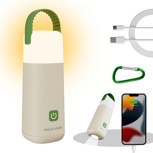 Rechargeable Camping Lantern, 350h Runtime Mini Flashlight with Hock,Green in Kuwait
