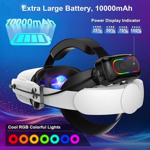 Battery Head Strap Compatible with Meta Quest 3/3S/2, 20W Fast in Saudi Arabia