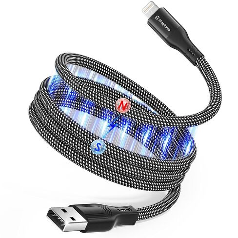 Magnetic Coiled USB A to Lightning Cable 3.3FT for iPhone 14 13 12 Charging in Kuwait