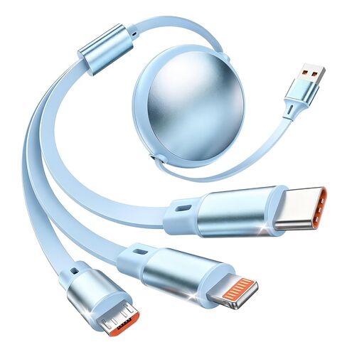 3 in 2 Multi Charging Cable, Retractable Car Charger for Multiple Devices in Saudi Arabia