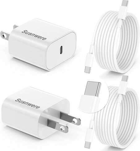 85W C Wall Charger Block for iPhone 17/16/15 Pro Max, 3port 100W USB C Fast Wall Charger Adapter Plug and 4Pack 6/6/10/10FT Long USBC Quick Charge Cable Cord for iPhone/ipad/MacBook Pro/Air in Kuwait