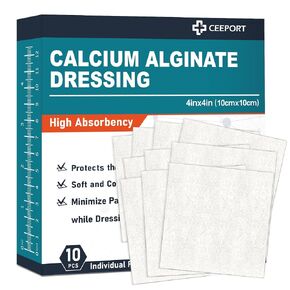 Ceeport Ag Silver Calcium Alginate Wound Dressing Pads 4 "x 4", 10 Pack in Saudi Arabia