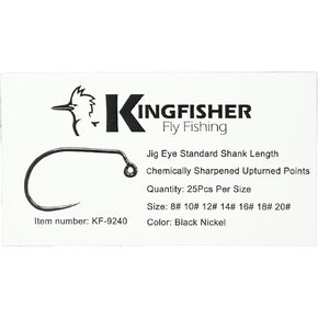 Kingfisher Fly Tying Wide Gap Barbless Jig Euro Nymph Fly Tying Hook – High Carbon Steel Barbless Hooks for Standard Euro Nymph Patterns in Saudi Arabia
