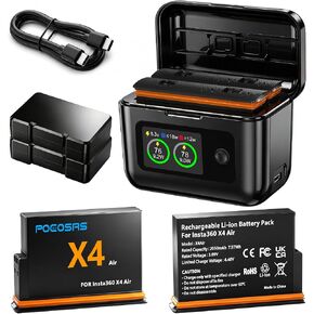 360 x4 Air 2 Pack Batteries with LCD Charger for Insta360 X4 Air in Kuwait
