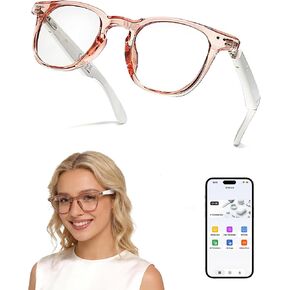 Bluetooth Glasses for Women and Men with Bluetooth 5.4, Translation Glasses with Blue Light Blocking and Color-Change Lenses, Voice Assistant, Touch Control for Travel, Meetings, Business in Saudi Arabia