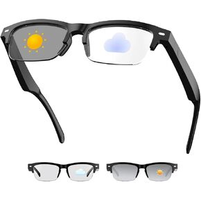 Smart Glasses, Bluetooth Blue light Glasses with Half Frame Design, Color-Change Lenses, Open-Ear Speakers, Intelligent Control, Wearable Tech Bluetooth Glasses for iPhone Android Music/Calls in Saudi Arabia