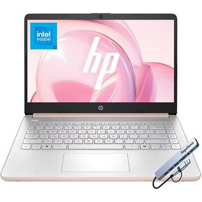 HP 14" Laptop Computer with Microsoft Office 365, 128GB UFS, 4GB RAM, Intel N150 Processor, Windows 11, Home & Office, Pale Rose Gold in Saudi Arabia