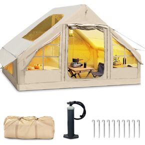 KING&DUKE Inflatable Tent, 4-6 Person Glamping Tent with Pump and Canopy in Saudi Arabia