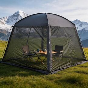 6-8 Person Mesh Tent – Extra Large 9.84ft×9.84ft×6.89ft Mosquito Proof Screen Shelter with Silver-Coated 210D Fabric, Canopy for Indoor Outdoor Camping, Backyard, Party, and Gathering in Saudi Arabia