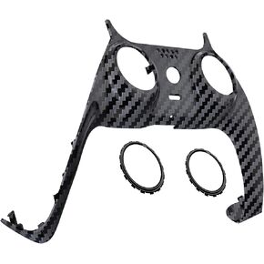 eXtremeRate Graphite Carbon Fiber Pattern Decorative Trim Shell Compatible with p s 5 Controller, DIY Replacement Clip Shell, Custom Plates Cover Compatible with p s 5 Controller with Accent Rings in Saudi Arabia