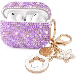 VISOOM Cute Jewelry Case for Airpods 4 Cases Cover Women, Sparkly Air pods 4 Gen Case Hard TPU Airpod Cases 4th Generation Glitter iPods 4 Cas with Keychain for iPod Earbuds Airpods Pro 3 4 2 1 Case in Kuwait