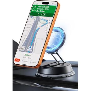 Carbon-Fiber Reinforced Car Phone Holder for MagSafe [78+LBS Ultra Grip | 2400gf Magnetic Power] 360° Foldable Car Mount Cell Phone Holders for Your Car for iPhone 17-12 All Smartphones, Carbon Fiber in Saudi Arabia