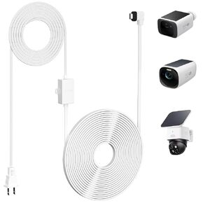 Uogw 25FT Power Adapter Compatible with eufy SoloCam S220/S340/C210/E30,eufy Indoor Cam S350/C210/C220,eufyCam 3/S330/S3 Pro/3C/S300,Waterproof Type C Power Cable,Flat Charging Cord in Kuwait
